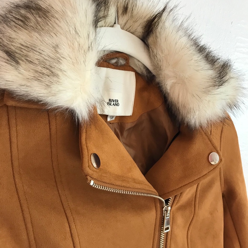 River Island Girl’s Suede Cropped Motto Jacket